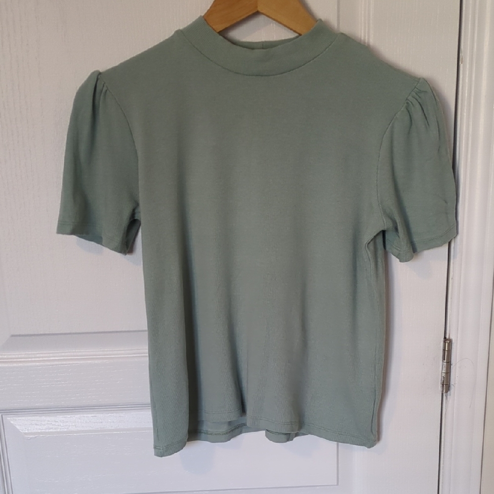 Sage Green Puff Sleeve Top